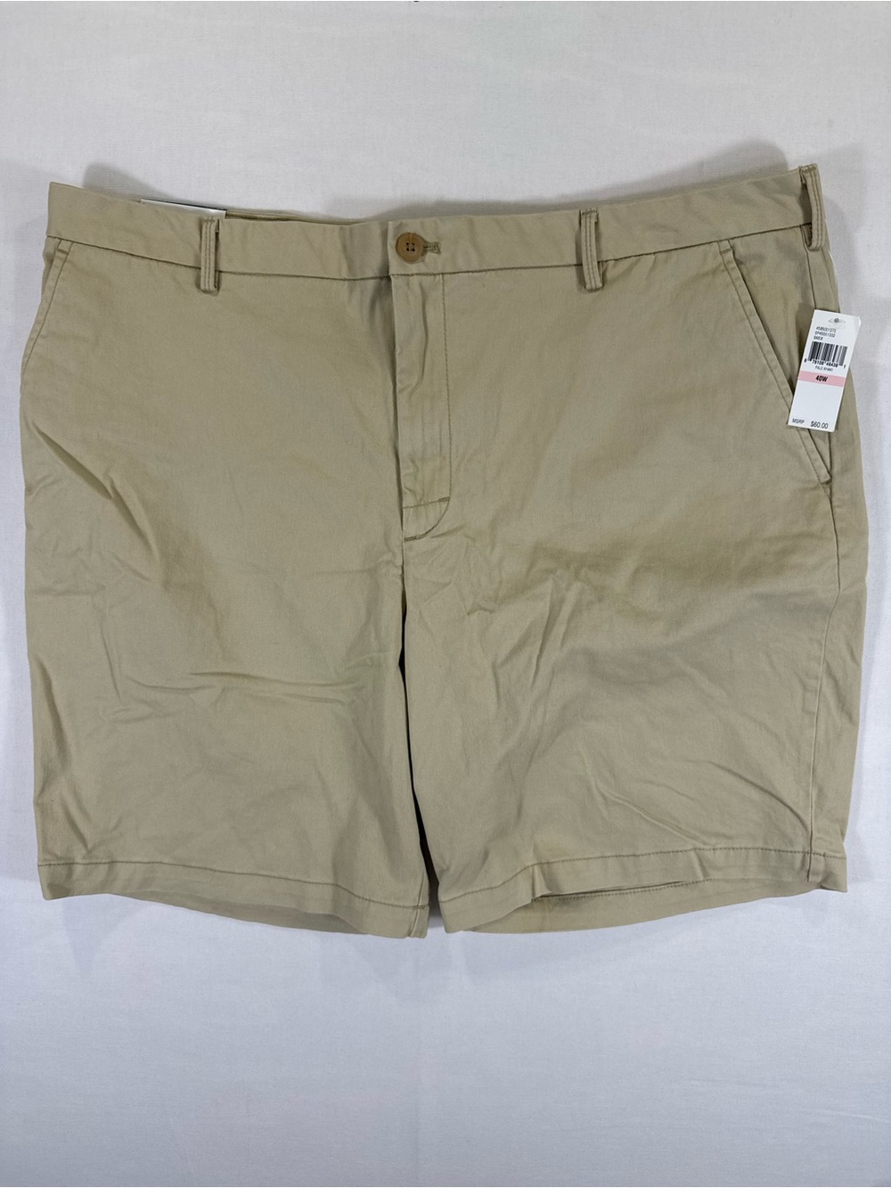 Izod Men's Khaki Flat Front Chino Shorts